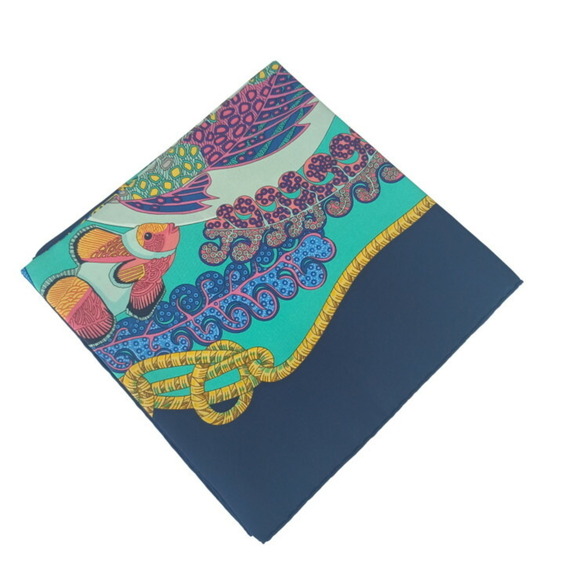 HERMES Authentic Black Silk Scarf - Picture 1 of 5